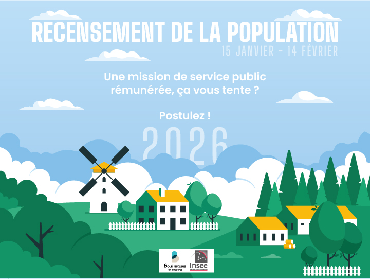 Le recensement de la population sur la commune bouillargues février 2026 commune