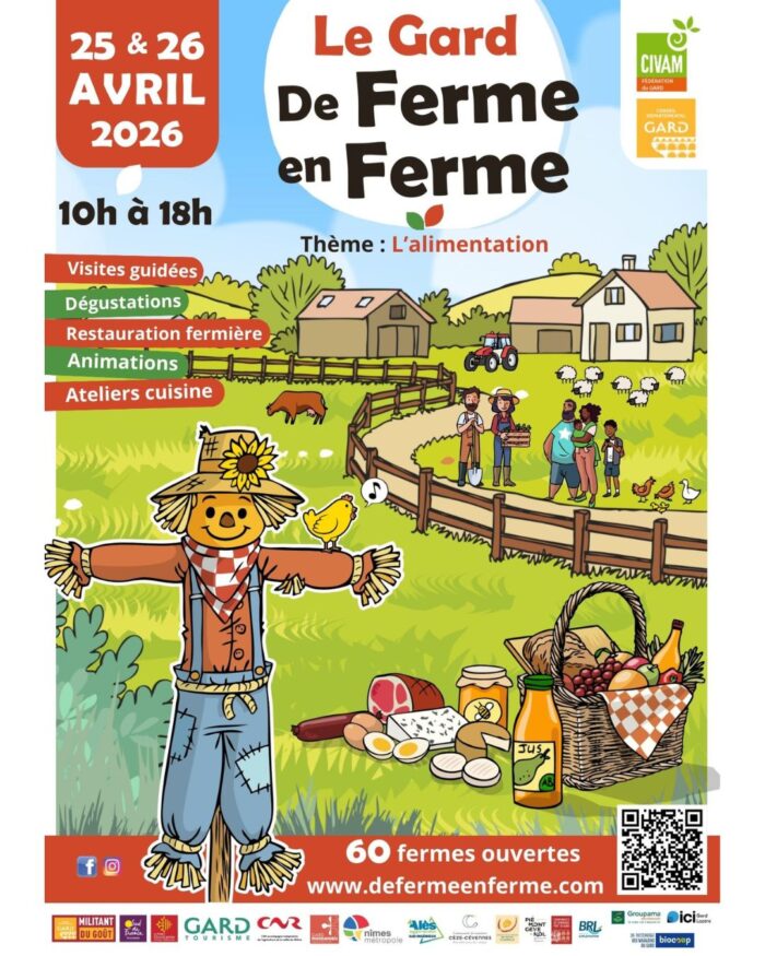 Affiche le gard de ferme en ferme agriculture
